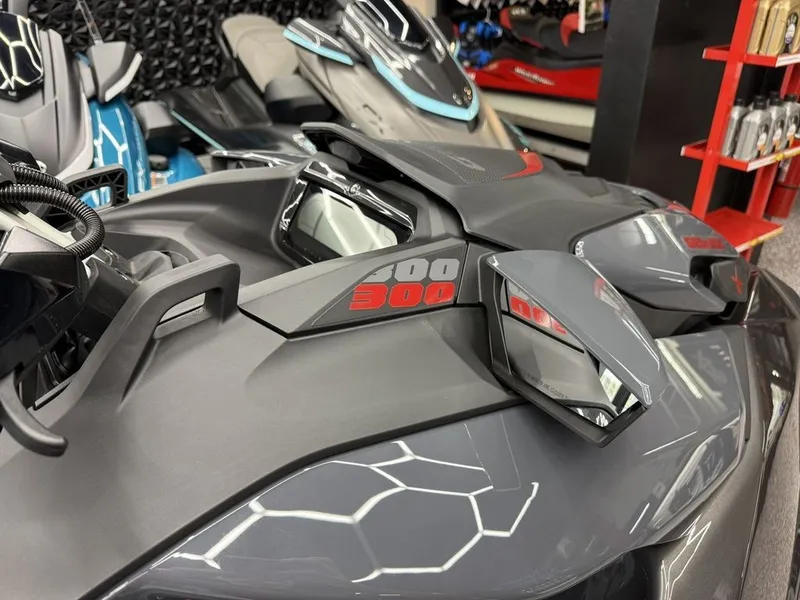 Slide: The Image of 2026 Sea-Doo GTR-X 300 iBR in a showroom. - 13