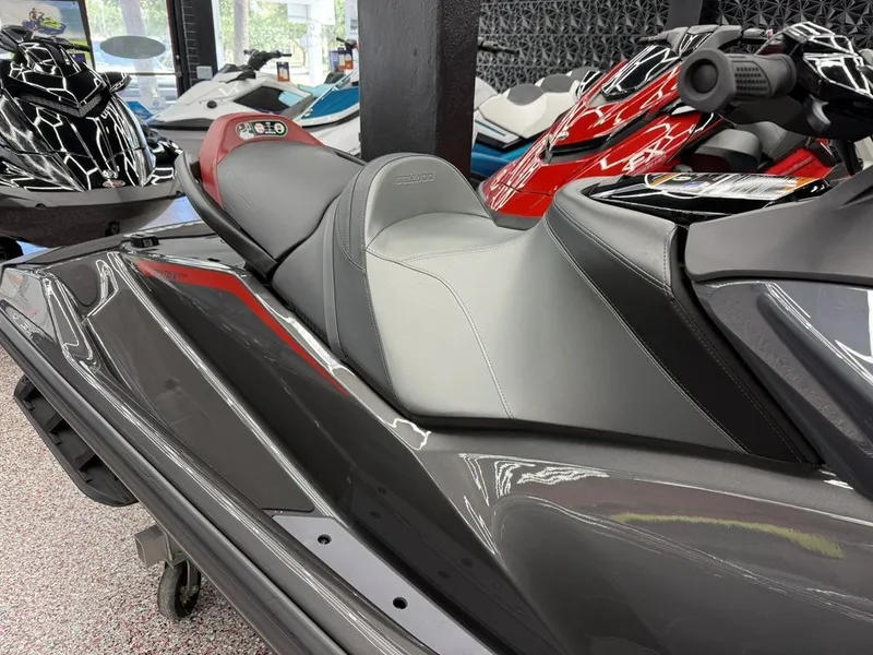 Slide: The Image of 2026 Sea-Doo GTR™-X 300 iBR jet ski in a showroom. - 5