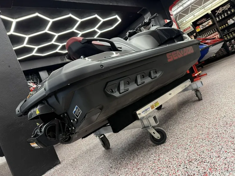 Slide: The Image of 2026 Sea-Doo GTR™-X 300 iBR displayed in showroom. - 9