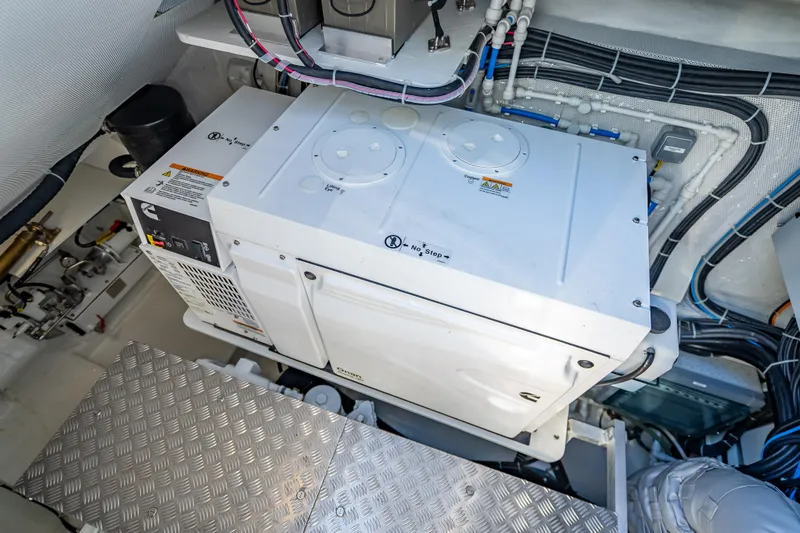 Slide: The Image of Engine room of 2026 Sunreef 60 Power yacht with generator and wiring. - 86