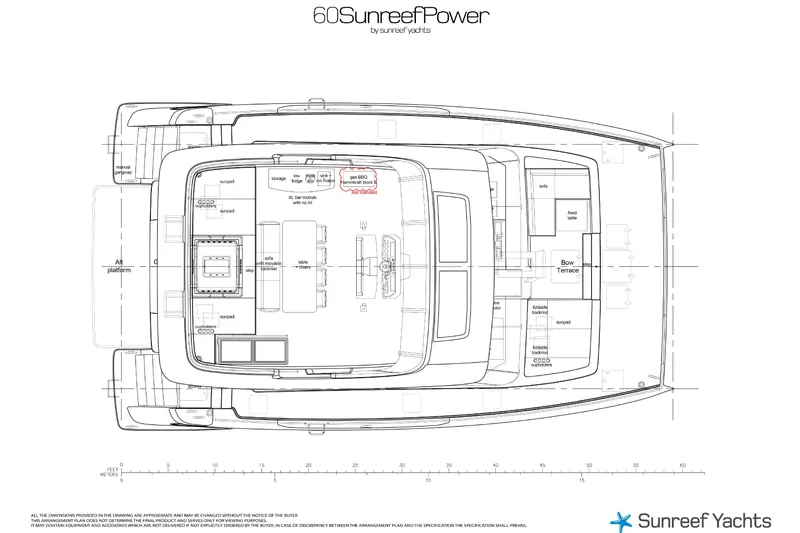 Slide: The Image of Blueprint of 2026 Sunreef 60 Power yacht, showcasing layout and design features. - 98