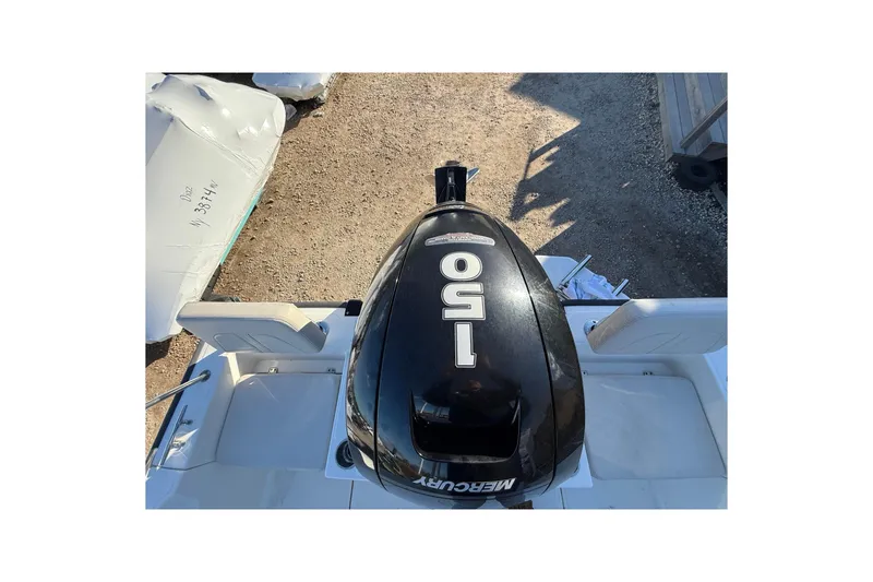 Slide: The Image of 2021 Boston Whaler 190 Montauk with Mercury 150 engine, top view. - 5