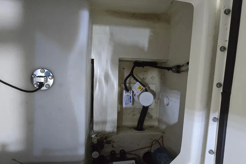 Slide: The Image of 2024 WorldCat 280 CC-X boat compartment with wiring and components. - 31