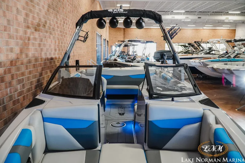 Slide: The Image of 2021 Axis A22 boat interior at Lake Norman Marina showroom. - 5
