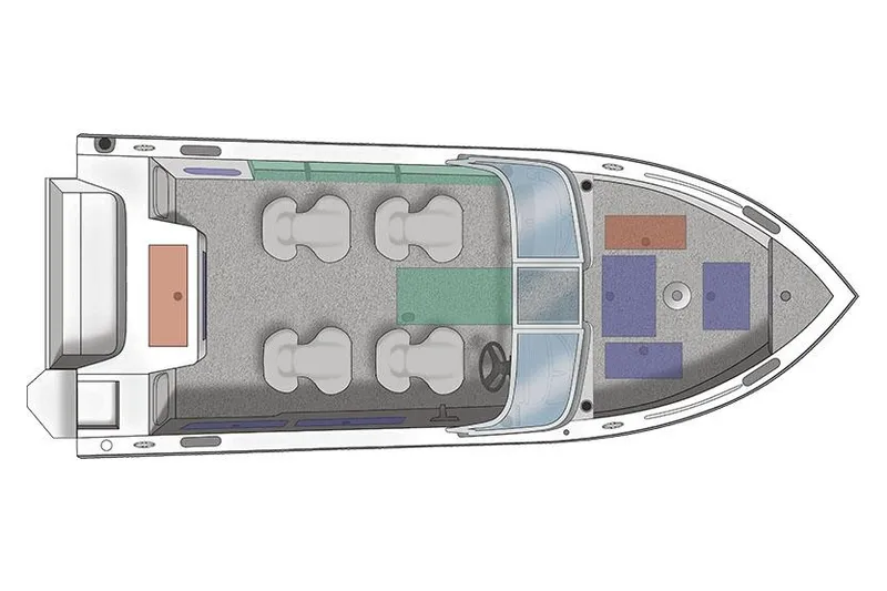 Slide: The Image of Manufacturer Provided Image: Top view of 2025 Crestliner 2050 Authority boat layout with seating and storage areas. - 33