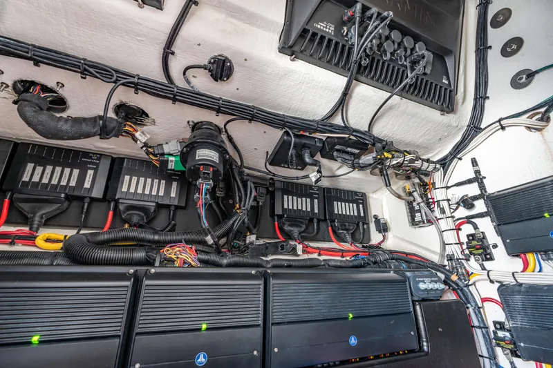 Slide: The Image of Electrical system of 2025 Front Runner 43 Catamaran showcasing wiring and components. - 33