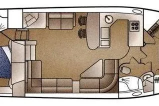 Slide: The Image of Floor plan of 2005 Carver 466 Motor Yacht, featuring spacious interior layout. - 37
