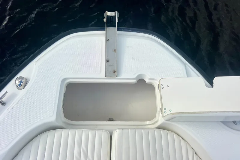 Slide: The Image of 2009 Boston Whaler 230 Dauntless boat interior with open storage compartment. - 22