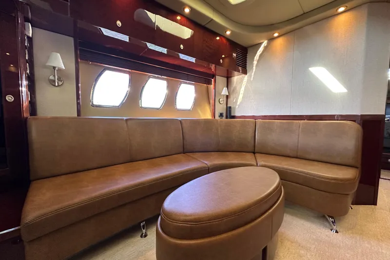 Slide: The Image of Luxurious interior of 2007 Sea Ray 60 Sundancer yacht with elegant leather seating. - 19