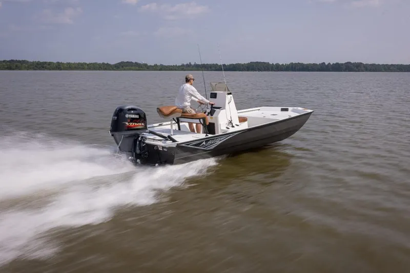 Slide: The Image of Avid 20 Rogue CC 2026 boat with 115 HP engine on trailer. - 7