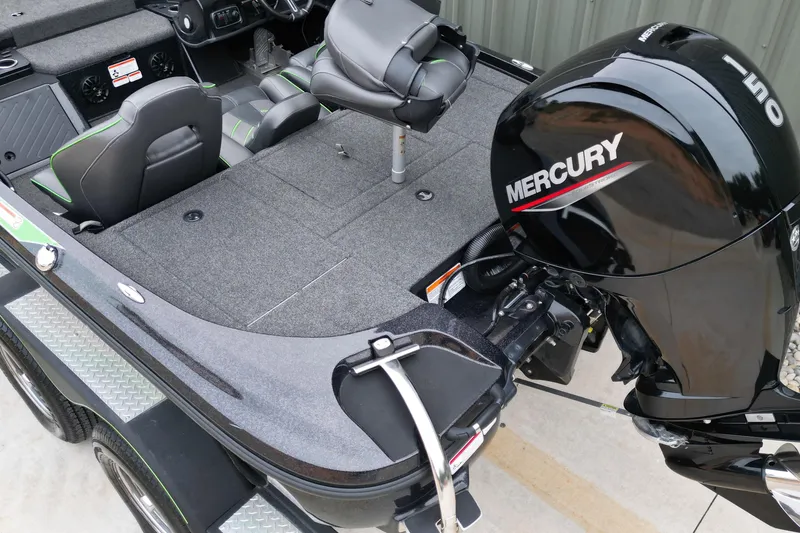 Slide: The Image of 2019 Nitro Z18 Pro boat with Mercury engine, featuring spacious seating and modern design. - 13