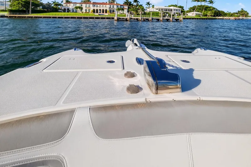 Slide: The Image of 2017 World Cat 295 DC boat deck with waterfront view. - 32