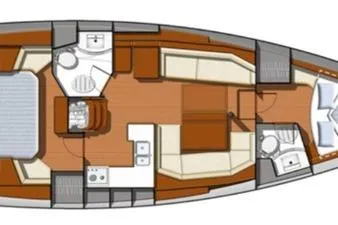 Slide: The Image of 2008 Jeanneau Sun Odyssey 42 DS yacht bathroom with wooden cabinetry and modern fixtures. - 29
