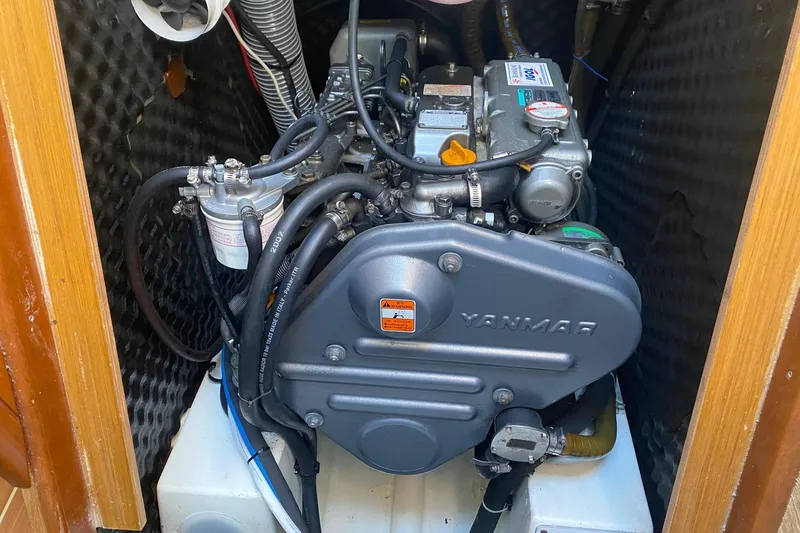 Slide: The Image of Engine compartment of 2008 Jeanneau Sun Odyssey 42 DS with Yanmar engine. - 35
