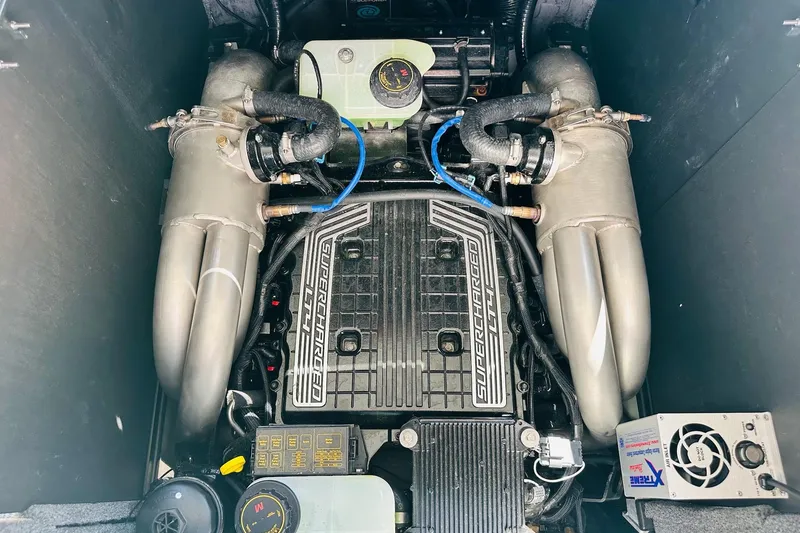 Slide: The Image of 2021 Malibu M240 engine compartment showcasing supercharged LT4 engine components. - 41
