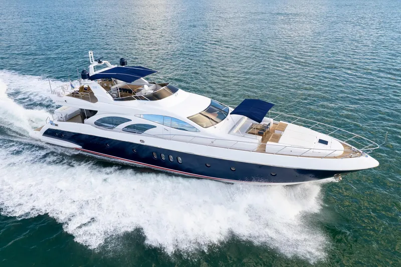 The Image of 2006 Azimut 98 Leonardo yacht cruising on open water. - 0