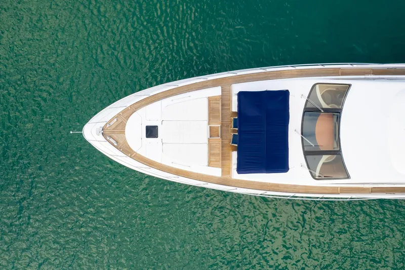 Slide: The Image of Aerial view of 2006 Azimut 98 Leonardo yacht on turquoise water. - 13