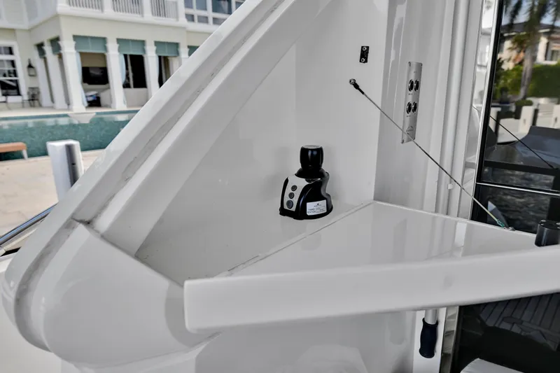Slide: The Image of Sunseeker Manhattan 52 yacht detail, 2020 model, featuring sleek white interior design. - 16