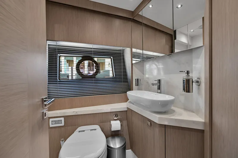 Slide: The Image of Luxurious bathroom in 2020 Sunseeker Manhattan 52 yacht with modern fixtures and elegant design. - 33