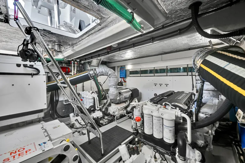 Slide: The Image of Engine room of 2020 Sunseeker Manhattan 52 yacht, showcasing advanced machinery and equipment. - 46