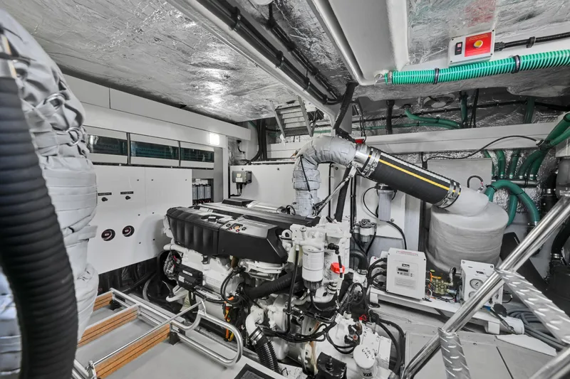 Slide: The Image of Engine room of 2020 Sunseeker Manhattan 52 yacht, showcasing advanced machinery and equipment. - 48