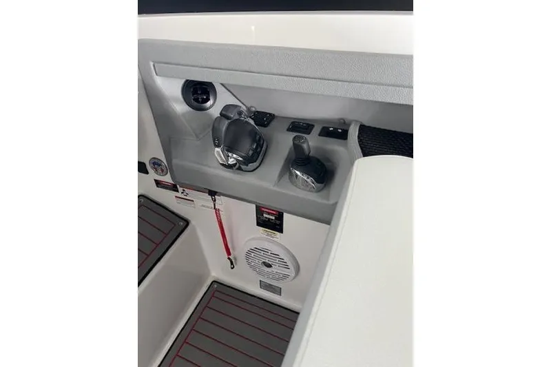 Slide: The Image of Control panel of 2021 Cobalt A36BR boat with throttle and joystick. - 14