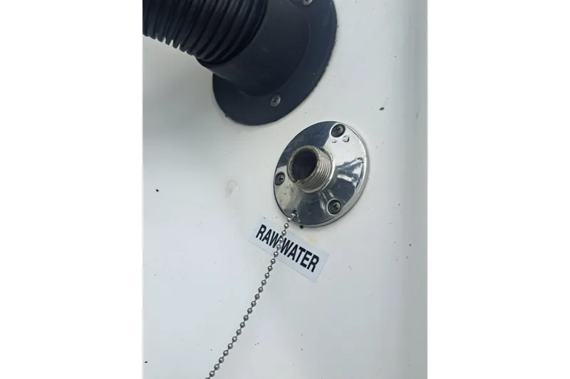 Slide: The Image of Close-up of 200 four-stroke engine on 2019 Sea Fox 226 Traveler boat. - 25