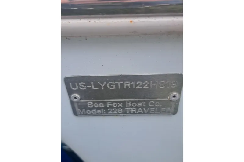 Slide: The Image of 2019 Sea Fox 226 Traveler boat deck with sleek design and modern fittings. - 29