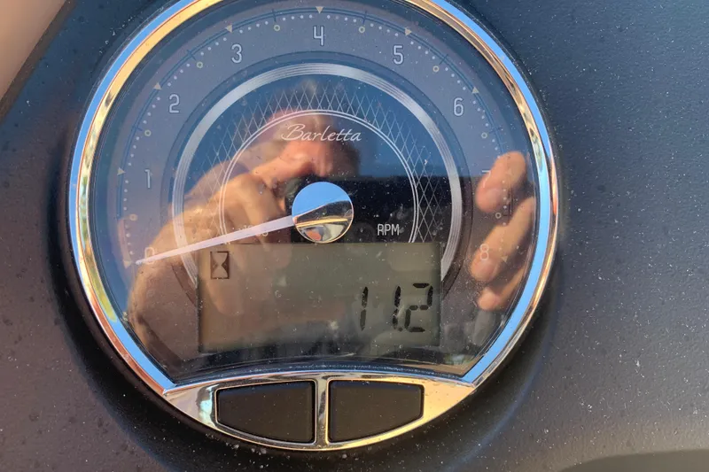 Slide: The Image of Close-up of Barletta Cabrio 22QC 2025 RPM gauge displaying 1.2 RPM. - 6