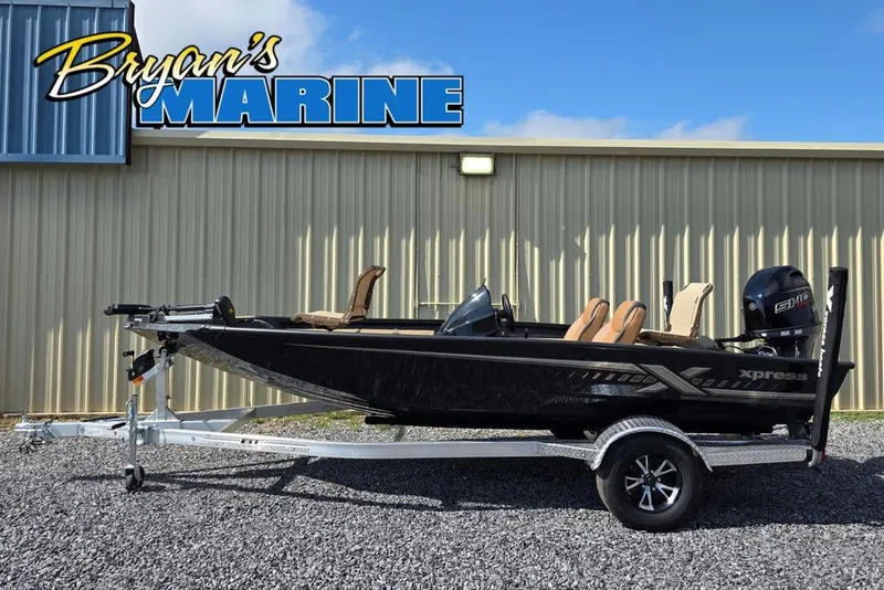 Slide: The Image of 2026 Xpress H17C Crappie boat on trailer at Bryan's Marine dealership. - 4