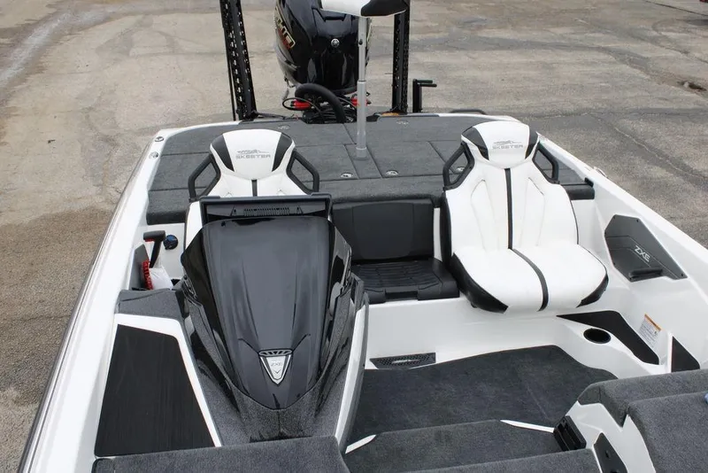 Slide: The Image of 2026 Skeeter ZXE21 boat interior with sleek seating and modern design. - 14