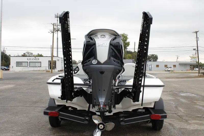 Slide: The Image of 2026 Skeeter ZXE21 boat with powerful outboard motor and dual Raptor anchors. - 5