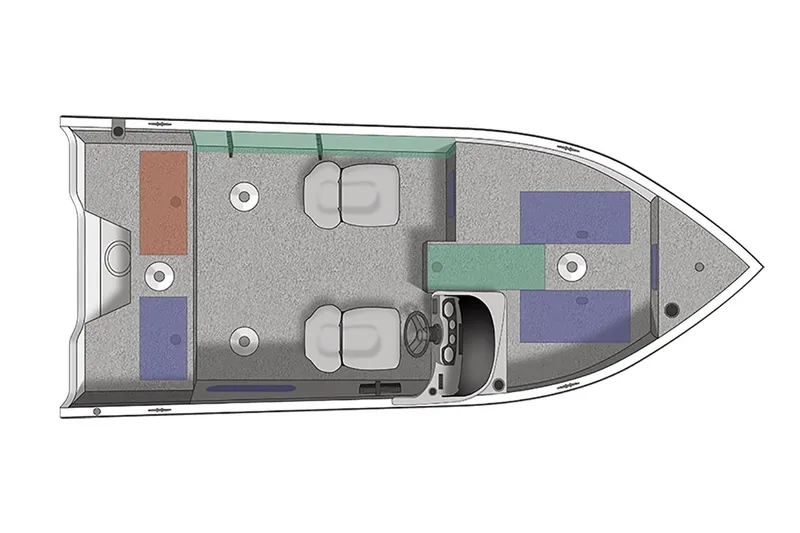 Slide: The Image of Manufacturer Provided Image: Top view of 2020 Crestliner 1650 Fish Hawk SE SC fishing boat layout. - 13