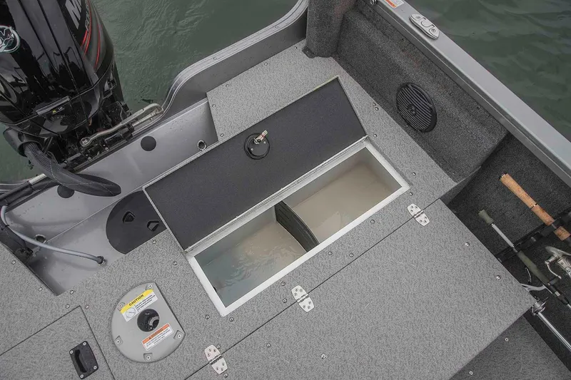 Slide: The Image of Manufacturer Provided Image: 2020 Crestliner 1650 Fish Hawk SE SC boat with open storage compartment. - 19