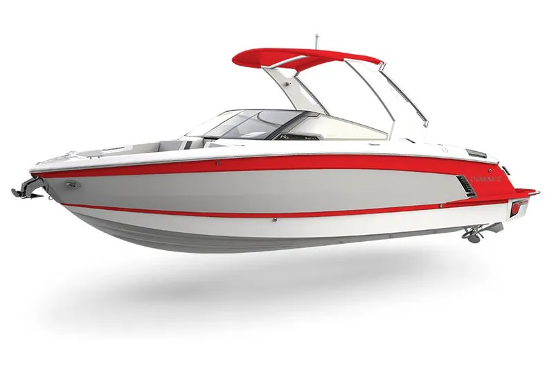 Slide: The Image of Manufacturer Provided Image: 2021 Cobalt R6 Surf boat with red and white design. - 16