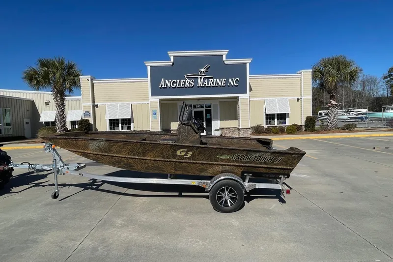 The Image of 2026 G3 17 CC Shadow Grass boat at Anglers Marine NC dealership. - 1