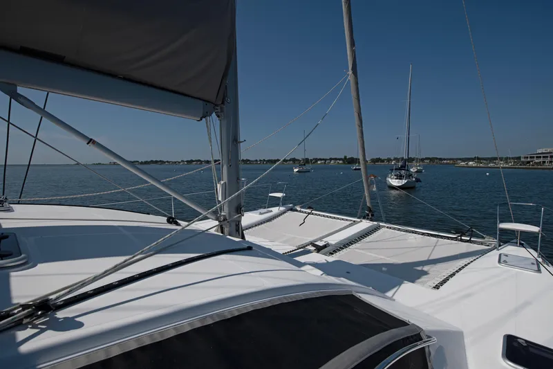 Slide: The Image of Celtic Yachts 40 catamaran sailing in calm waters, 2021 model. - 33