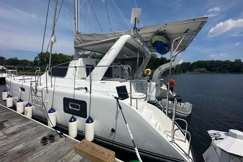 Slide: The Image of 2021 Celtic Yachts 40 docked, featuring sleek design and modern amenities. - 4