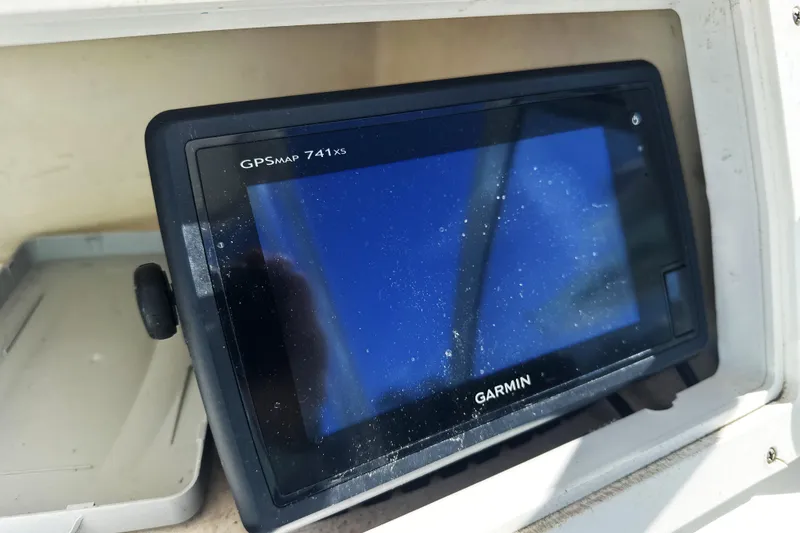 Slide: The Image of Garmin GPSMAP 741xs on 2000 Cobia 240 Walkaround boat dashboard. - 10