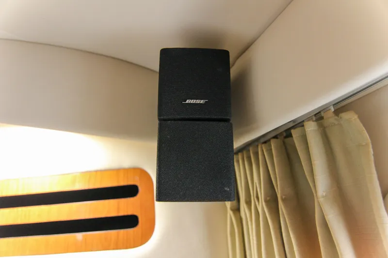 Slide: The Image of Bose speaker inside 2000 Sea Ray 450 Express Bridge yacht cabin. - 24