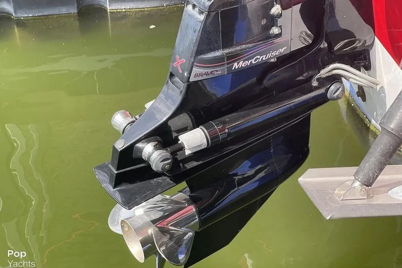 Slide: The Image of Close-up of a 2017 Donzi 22 Classic boat's MerCruiser Bravo One outdrive. - 15