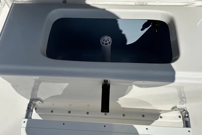Slide: The Image of Livewell on 2026 Bay Rider 2260 boat, featuring a sleek white design. - 17