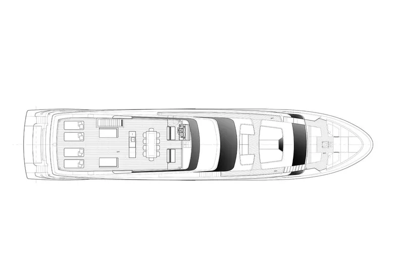 Slide: The Image of Top view blueprint of 2022 Sanlorenzo SL 120A yacht layout. - 12