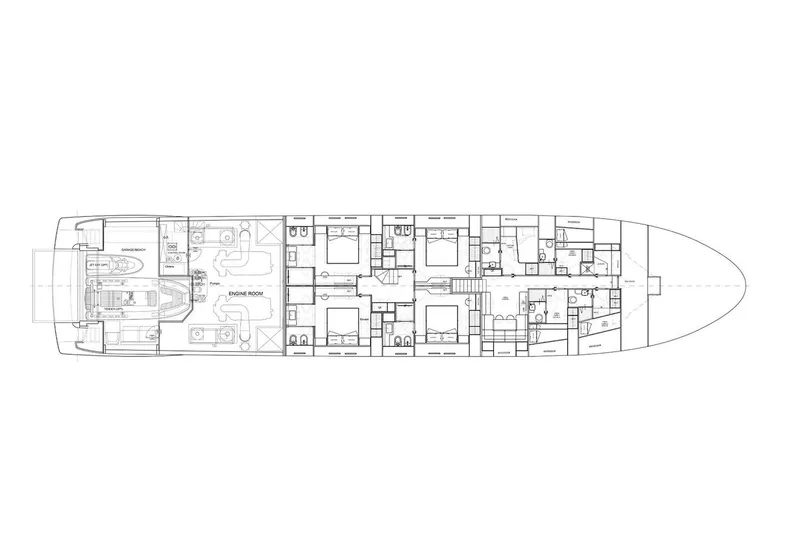 Slide: The Image of Floor plan of 2022 Sanlorenzo SL 120A yacht, showcasing detailed interior layout. - 14