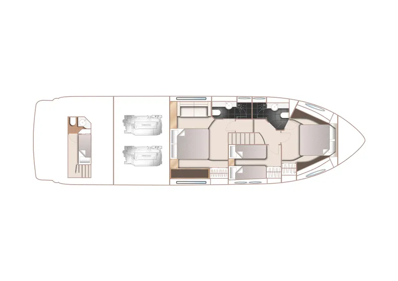 Slide: The Image of Manufacturer Provided Image: Princess 56 Lower deck Layout Plan - 89