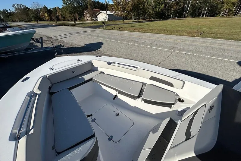 Slide: The Image of 2026 Sea Pro 202 Center Console boat with spacious seating and sleek design. - 23