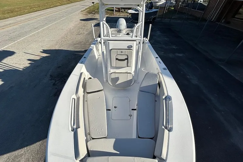 Slide: The Image of 2026 Sea Pro 202 Center Console boat with spacious seating and sleek design. - 24