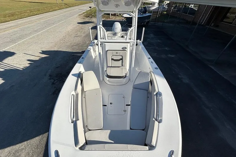 Slide: The Image of 2026 Sea Pro 202 Center Console boat with spacious seating and sleek design. - 28