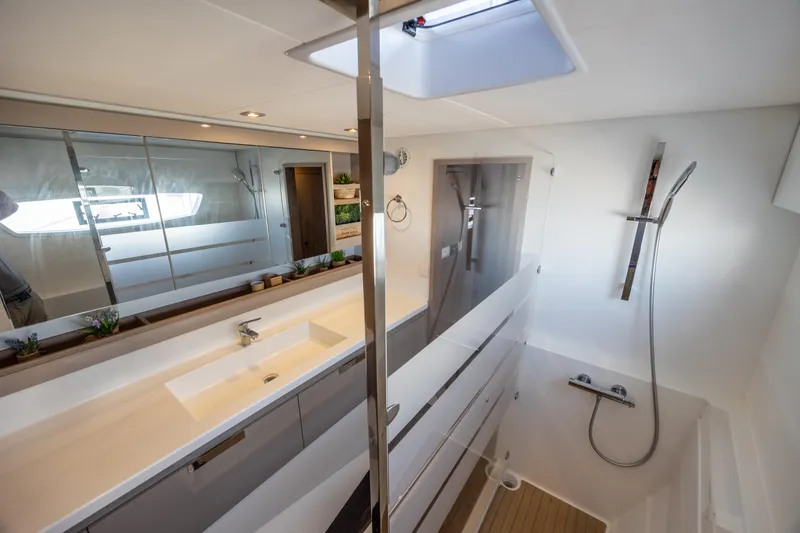 Slide: The Image of Modern bathroom interior of 2023 Fountaine Pajot Tanna 47 yacht. - 47