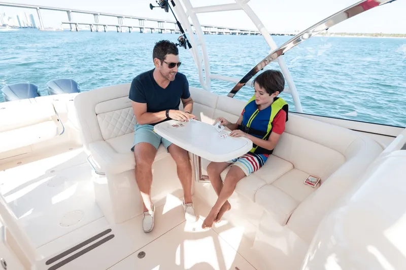 Slide: The Image of Interior of 2026 Grady-White Freedom 325 yacht. - 10